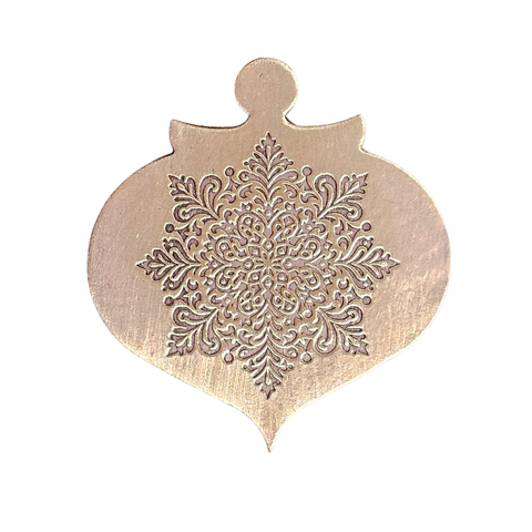 TMS-825-5 Snowflake Textured Ornament Metal Blank
