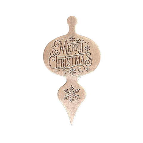 TMS-855-1 Merry Christmas Textured Ornament Metal Blank