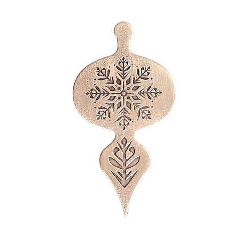 TMS-855-2 Snowflake Textured Ornament Metal Blank