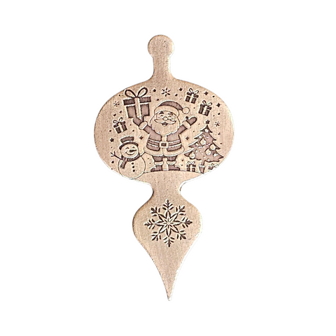 TMS-855-3 Santa Textured Ornament Metal Blank