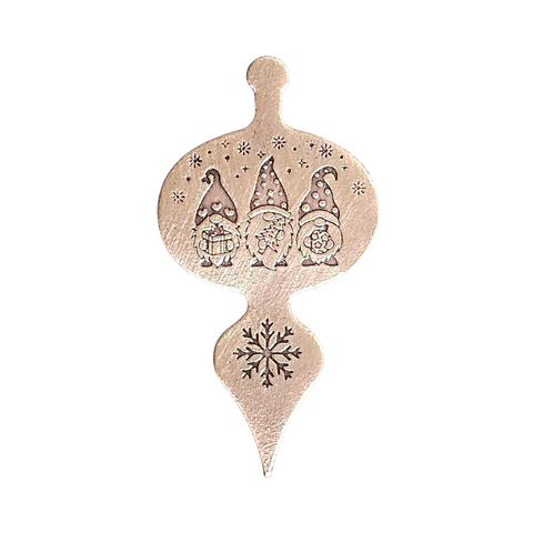 TMS-855-4 Three Elves Textured Ornament Metal Blank