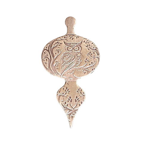 TMS-855-5 Owl Textured Ornament Metal Blank