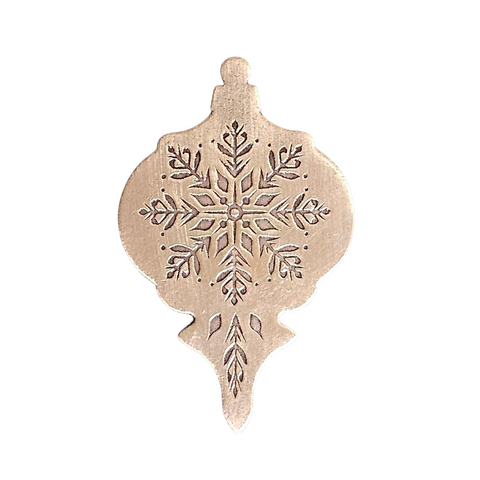 TMS-856-1 Snowflake Textured Ornament Metal Blank