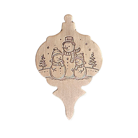 TMS-856-2 Snowmen Textured Ornament Metal Blank
