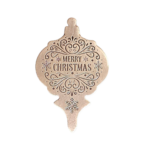 TMS-856-3 Merry Christmas Textured Ornament Metal Blank