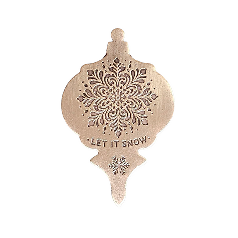 TMS-856-6 Let It Snow Textured Ornament Metal Blank