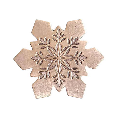 TMS-870-1 "Snowflake" Textured Ornament Metal Blank