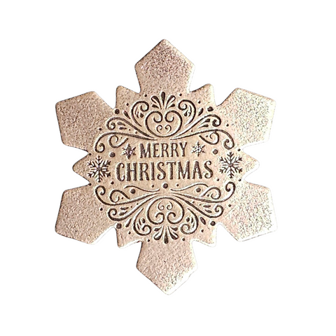 TMS-870-4 Snowflake "Merry Christmas 2" Textured Ornament Metal Blank