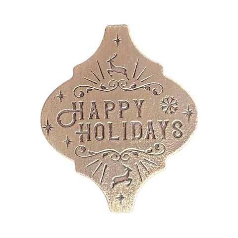 TMS-877-1 Happy Holidays Textured Ornament Metal Blank