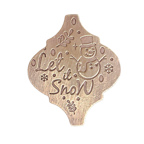 TMS-877-5 "Let It Snow" Textured Ornament Metal Blank