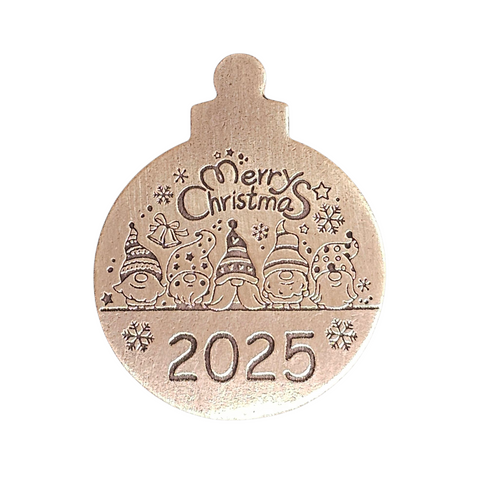 TMS-878-1 Merry Christmas 2025 Textured Ornament Metal Blank