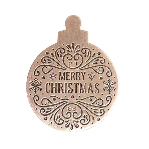 TMS-878-3 Merry Christmas - 2 Textured Ornament Metal Blank