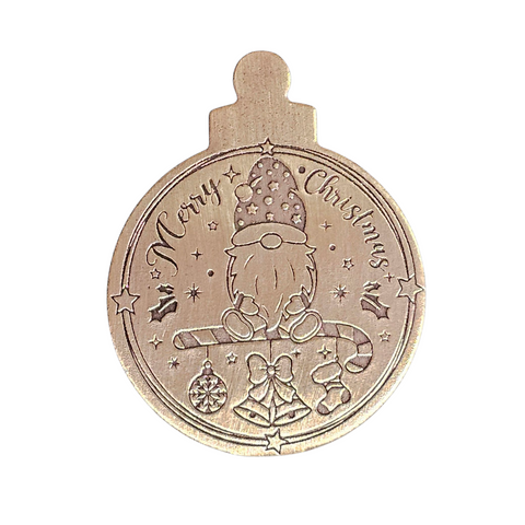 TMS-878-4 Merry Christmas Elf Textured Ornament Metal Blank