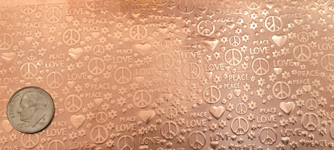 TO0002 Love and Peace Textured Metal Sheet