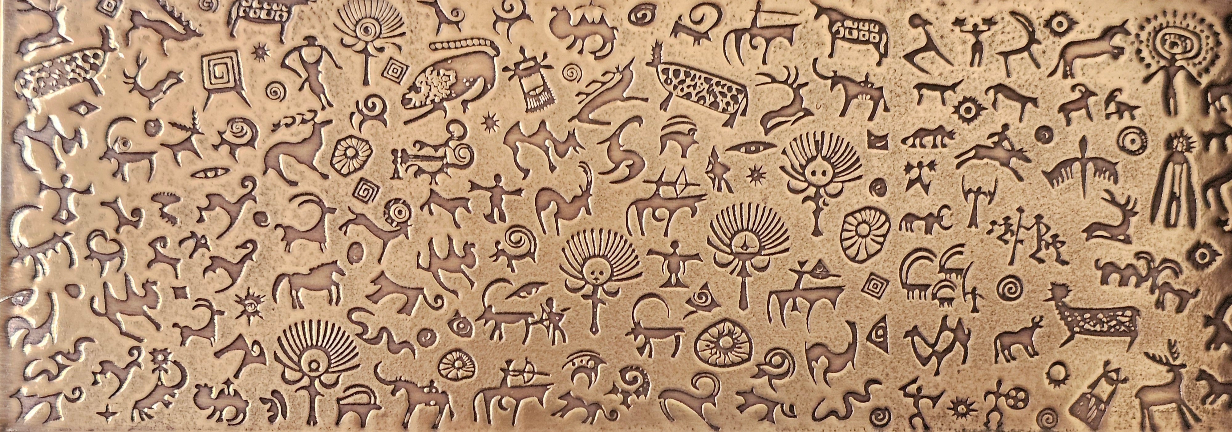 TTS0612 Rock Paintings Textured Metal Sheet – Twisted Turtle Studio