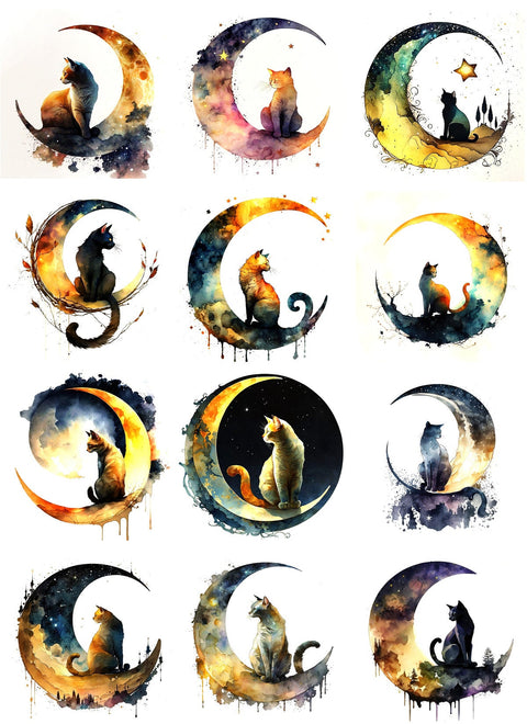 20261 Cat on the Moon – Waterslide Decal for Enamel, Glass & Ceramic