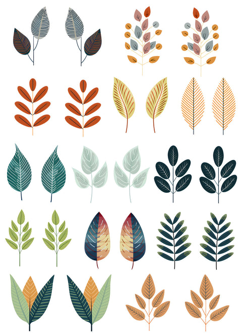 20273 Leaves Earring Sets – Waterslide Decal for Enamel, Glass & Ceramic