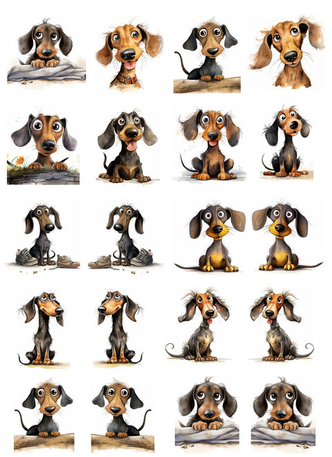 20277 Dachshund 1 – Waterslide Decal for Enamel, Glass & Ceramic