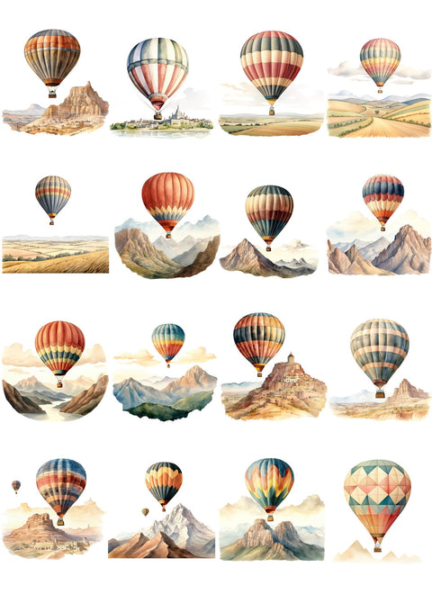20314 Hot Air Balloons – Waterslide Decal for Enamel, Glass & Ceramic