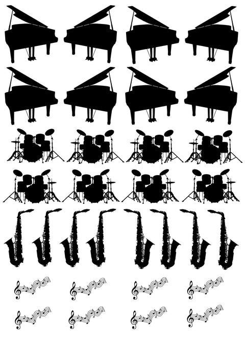 20334 Musical Instruments – Waterslide Decal for Enamel, Glass & Ceramic
