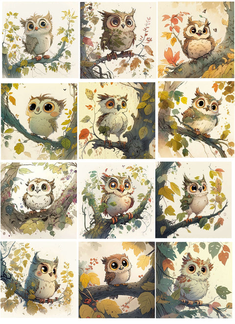 20336 Whimsical Owl – Waterslide Decal for Enamel, Glass & Ceramic