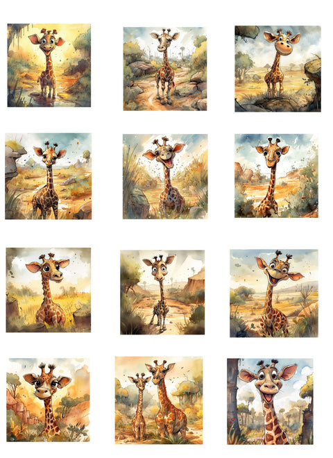 20337 Funny Giraffes – Waterslide Decal for Enamel, Glass & Ceramic