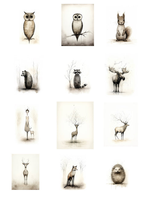 20338 Whimsy Forest Animals – Waterslide Decal for Enamel, Glass & Ceramic