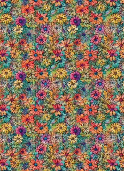 20416 Hippie Flowers 2 – Waterslide Decal for Enamel, Glass & Ceramic