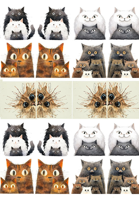 20398 Silly Cats Earring Sets – Waterslide Decal for Enamel, Glass & Ceramic