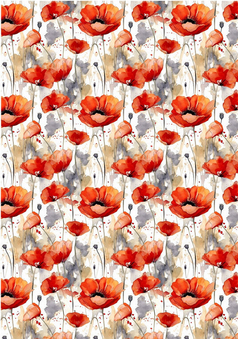 20380 Poppy Fields 3 – Waterslide Decal for Enamel, Glass & Ceramic