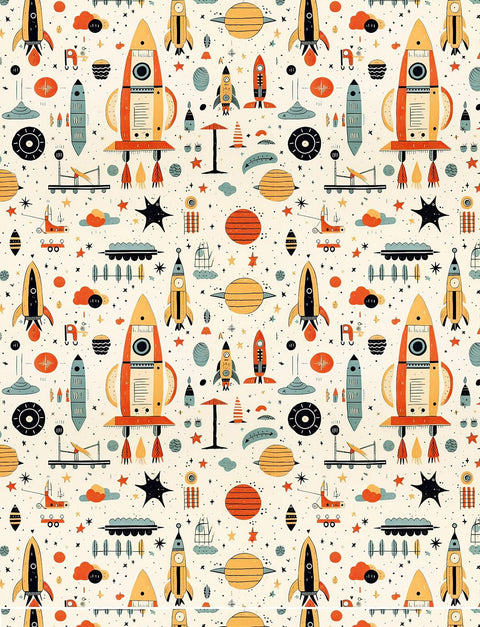 20371 Retro Red Rockets – Waterslide Decal for Enamel, Glass & Ceramic