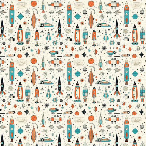 20415 Retro Rockets 2 – Waterslide Decal for Enamel, Glass & Ceramic