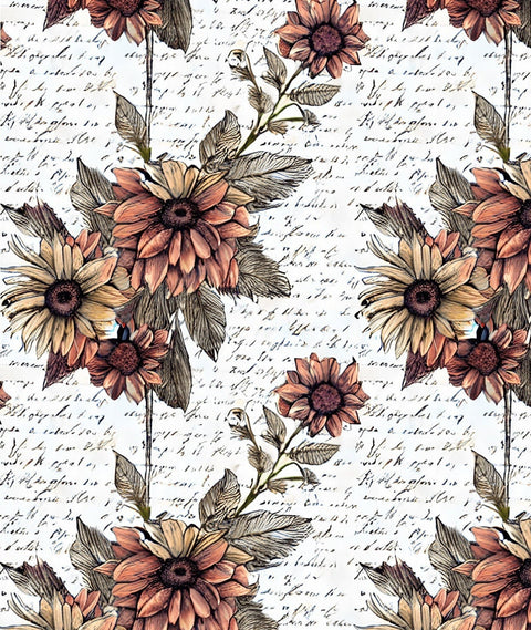 20464 Sunflower and Love Letters – Waterslide Decal for Enamel, Glass & Ceramic