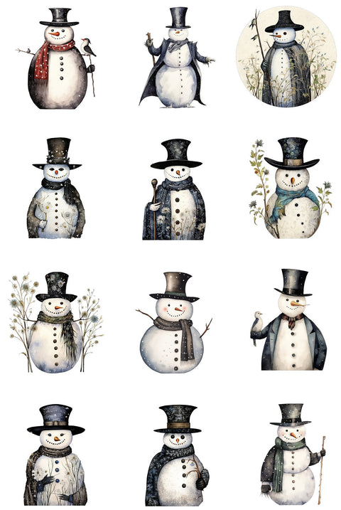 20468 Snowmen – Waterslide Decal for Enamel, Glass & Ceramic
