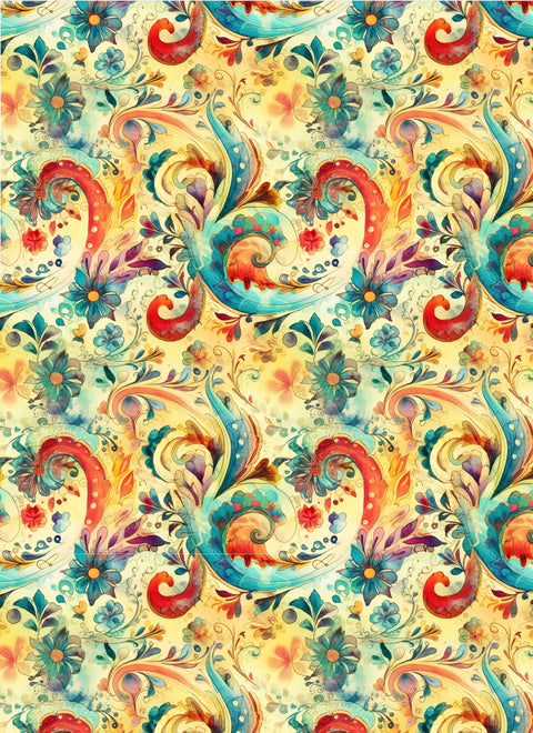 20474 Paisley Watercolor – Waterslide Decal for Enamel, Glass & Ceramic