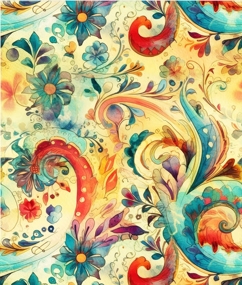 20474 Paisley Watercolor – Waterslide Decal for Enamel, Glass & Ceramic