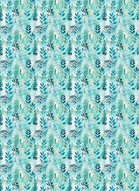 20482 Turquoise Floral – Waterslide Decal for Enamel, Glass & Ceramic