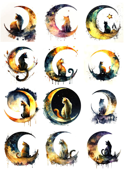 20261 Cat on the Moon – Waterslide Decal for Enamel, Glass & Ceramic