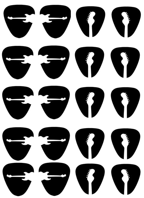 20296 Guitar and Pick Earring Sets – Waterslide Decal for Enamel, Glass & Ceramic