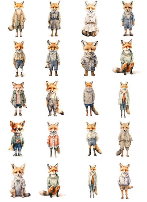 20310 Quirky Foxes – Waterslide Decal for Enamel, Glass & Ceramic