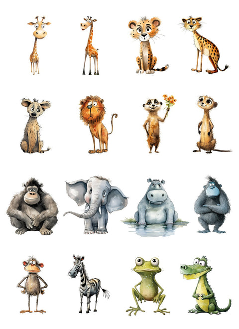 20313 Jungle Animals – Waterslide Decal for Enamel, Glass & Ceramic