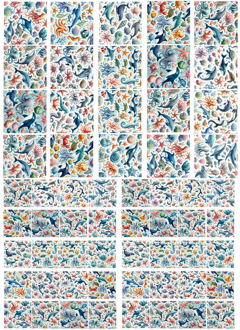 20496 Sea Life Tiles – Waterslide Decal for Enamel, Glass & Ceramic