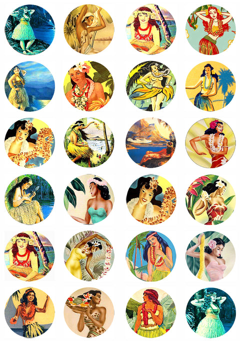 20348 Vintage Hawaii Circles – Waterslide Decal for Enamel, Glass & Ceramic
