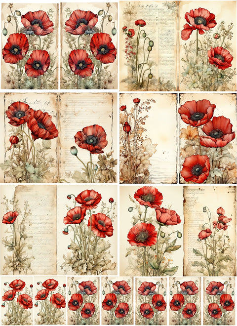 20346 Poppy Pages – Waterslide Decal for Enamel, Glass & Ceramic