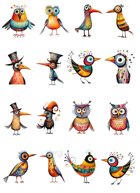 20344 Silly Birds – Waterslide Decal for Enamel, Glass & Ceramic