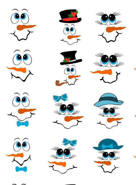 20364 Snowmen Faces – Waterslide Decal for Enamel, Glass & Ceramic