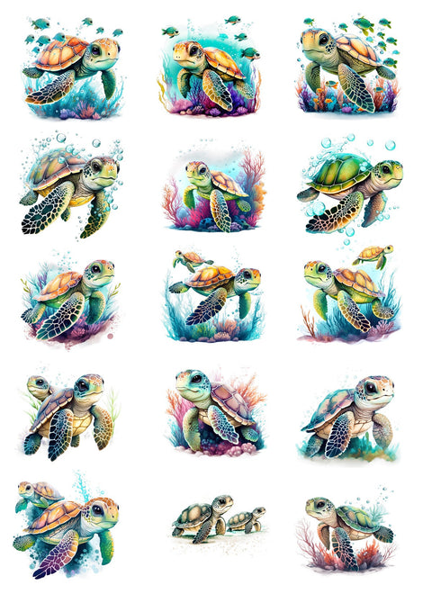 20362 Sea Turtle Tiles – Waterslide Decal for Enamel, Glass & Ceramic