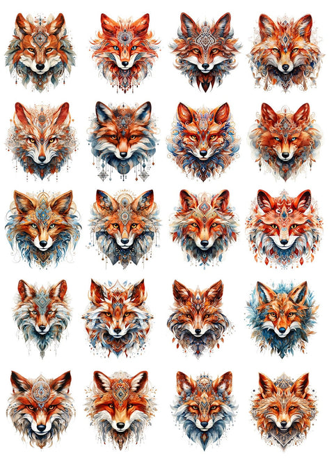 20504 Red Foxes – Waterslide Decal for Enamel, Glass & Ceramic