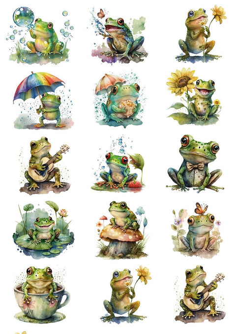 20524 Frog Fun Tiles – Waterslide Decal for Enamel, Glass & Ceramic