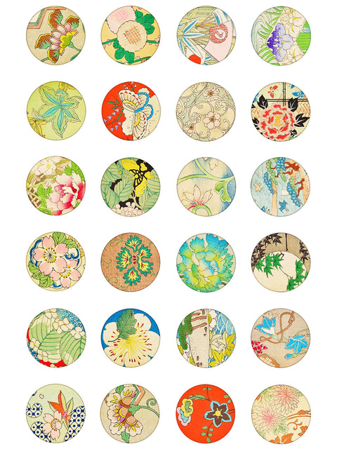 20320 Vintage Asian Art Circles – Waterslide Decal for Enamel, Glass & Ceramic